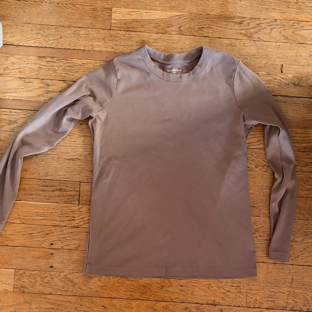 Lands' End Women's Long Sleeve Tee - Brown